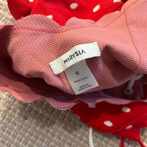 Marysia Red Broadway Polka Dot Lace Up Maillot - Picture 6 of 7